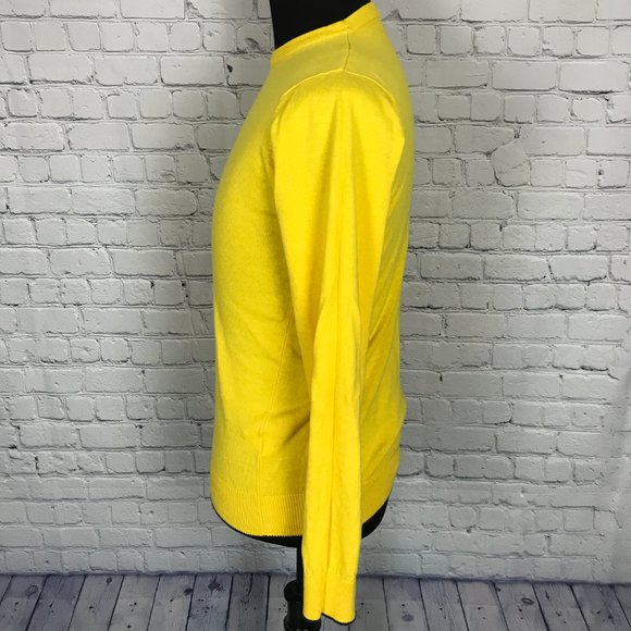 Cotton & Silk Since 1973 Bright Yellow Crewneck Thin Knit - Picture 3 of 5